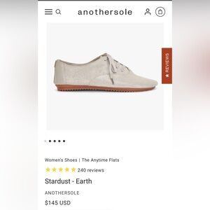 ($145 value) Another Sole Flat Shoes - Stardust in Earth Size 40